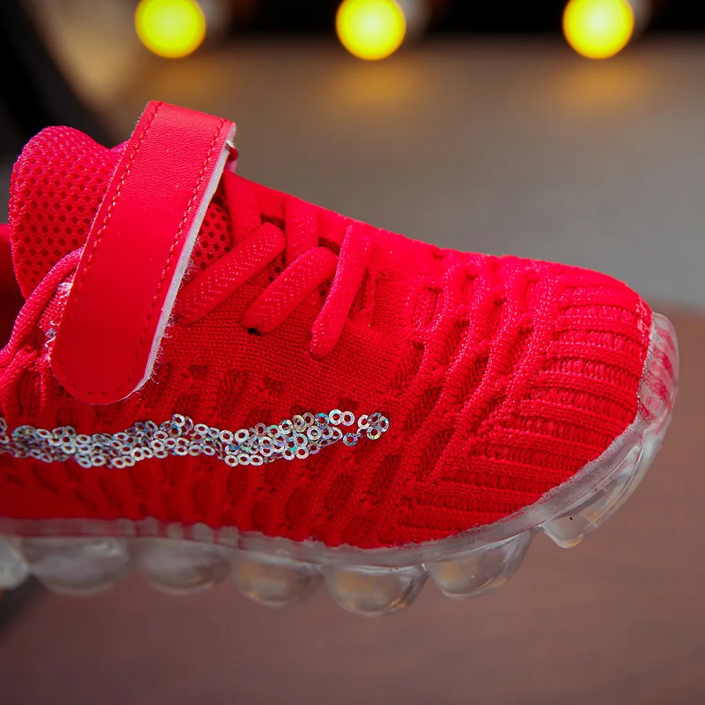 2019 new children's child baby girl boy mesh Bling Led Luminous Sport Run luminous sneakers casual shoes drop transport | Детская