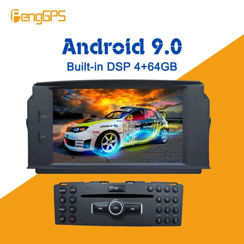 Android 9 0 Автомобильный мультимедийный dvd плеер GPS радио для Mercedes Benz W204 C200 C180 2007 2010
