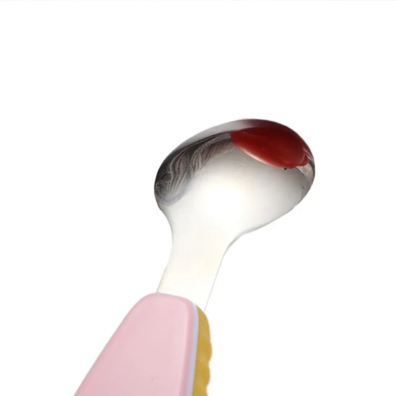 

ABS Cartoon stainless steel Feeding set Anti-slip Baby Convenient Fork Spoon Anti-scald Two-piece children's tableware Dinne