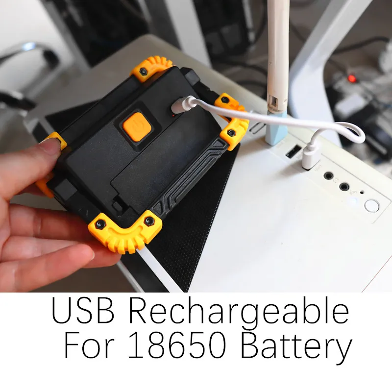 Портативный светодиодный фонарик COB с зарядкой от USB фонарь для кемпинга и охоты