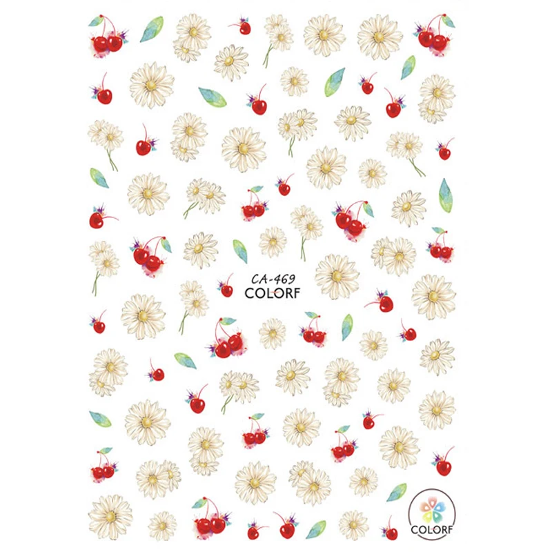 

Вишневые маргаритки, цветы, искусственный клей, дизайнерские наклейки для ногтей, красивые накладки