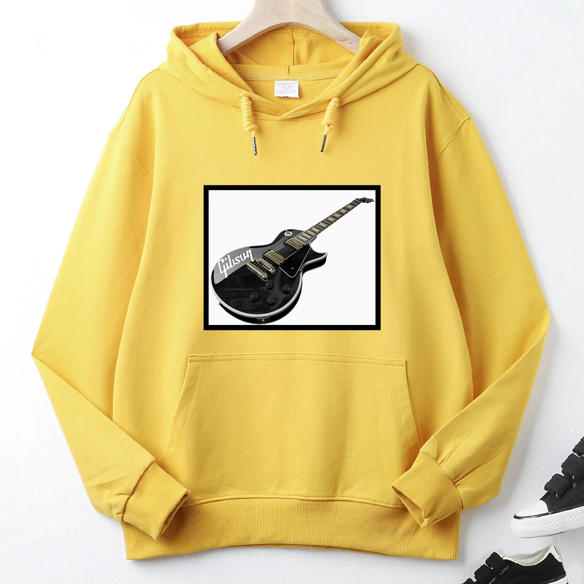 Черная благородная электрическая осенне-зимняя Толстовка Gibson тонкая с длинным