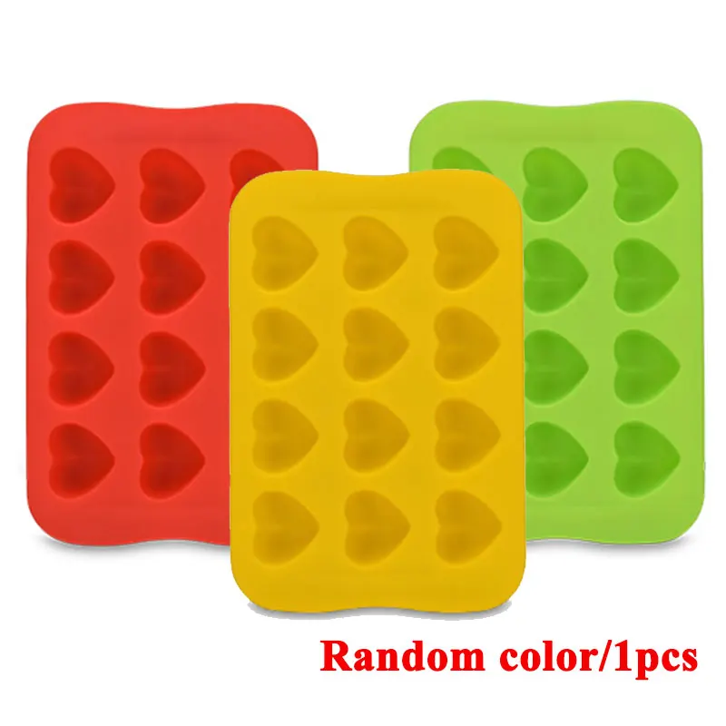 

New 12 Grid Silicone Chocolate Mold Tray Creative Star Heart Round Square Shaped Ice Cube Cake decoration Mold Kitchen Supply
