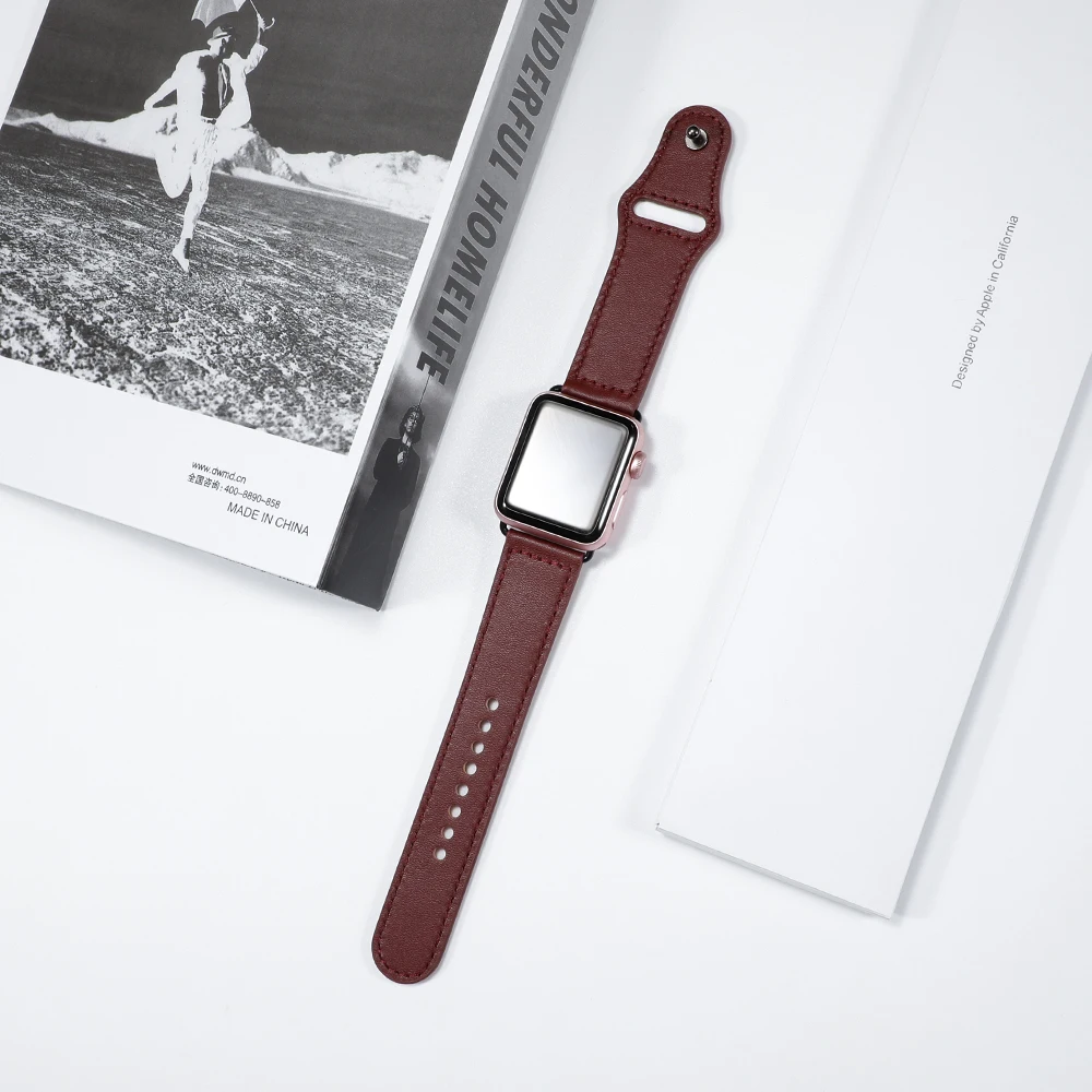 Ремешок для apple watch Band 44 мм apple watch 5 4 3 2 iwatch band 42 мм correa 38 мм 40 мм кожаный браслет pulseira ремешок для часов