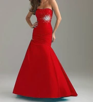 vestido de festa free shipping new design hot seller crystal beading strapless gown red long prom 2019 bridesmaid dresses