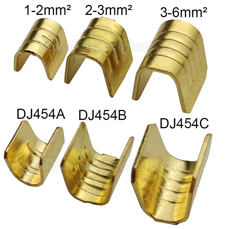 

100Pcs DJ454 1-6mm2 U-Shaped Copper Wire Crimps Terminal Cold Pressing Connectors Docking Wire Connectors For Wire Tab Terminal