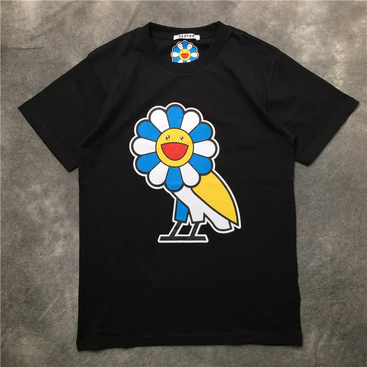 

New Novelty 2021 Men Smiley sun flower T Shirts T-Shirt Hip Hop Skateboard Street Cotton T-Shirts Tee Top kenye S-XXL #K13