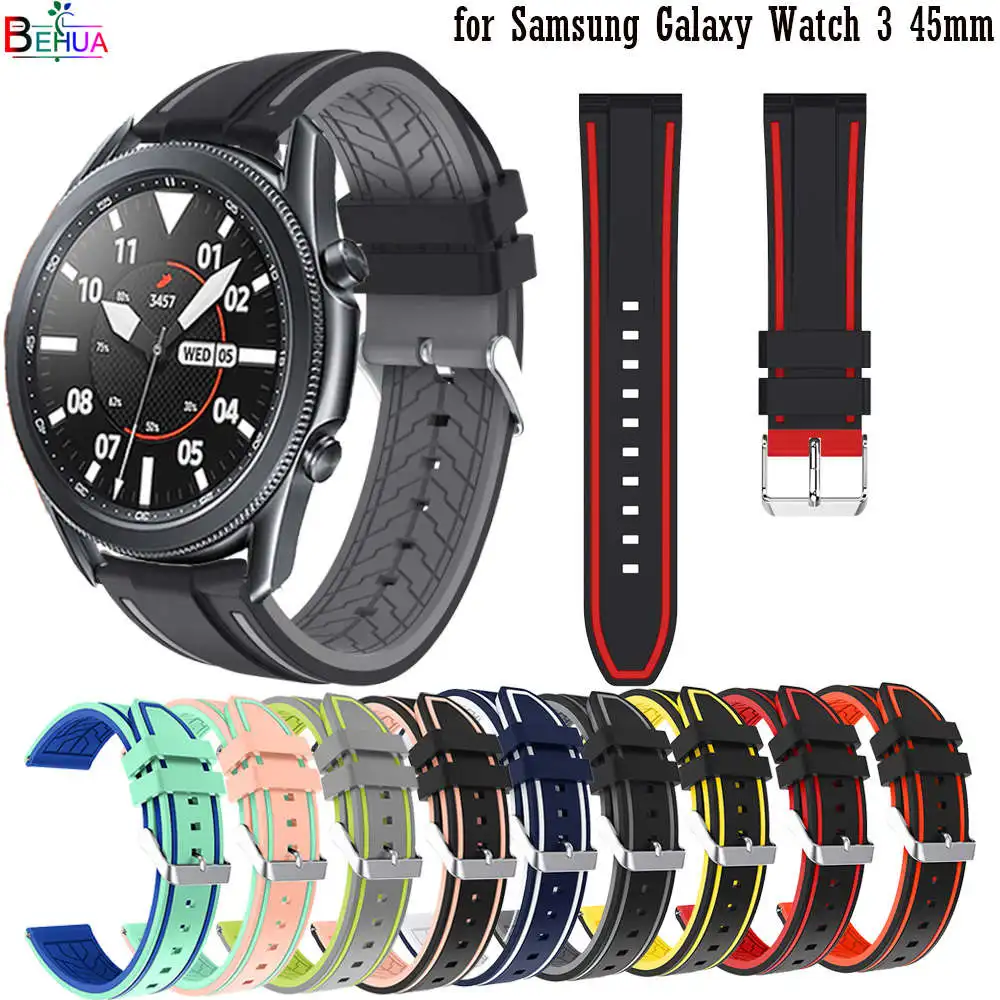 BEHUA 22 мм ремешок для Samsung Galaxy Watch 3 45 модный силиконовый сменный Браслет