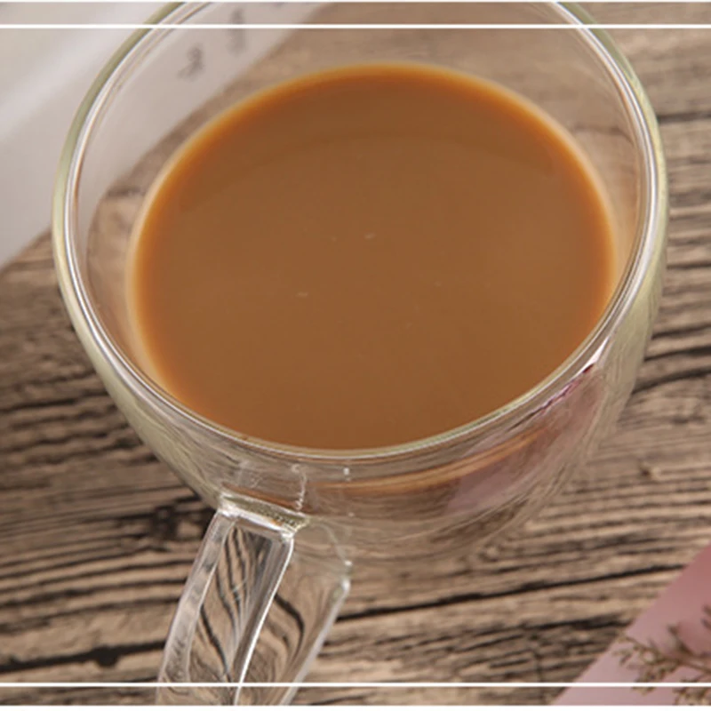 Термостойкие стеклянные кофейные кружки с двойными стенками и ручкой