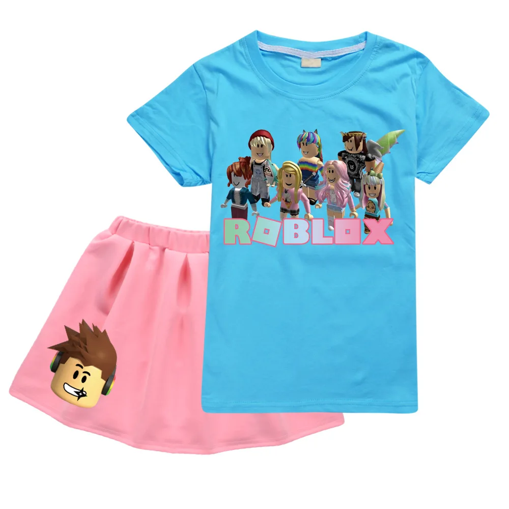 Для девочек ROBLOXing наряд для маленьких принцесс малышей детей Футболка + короткое