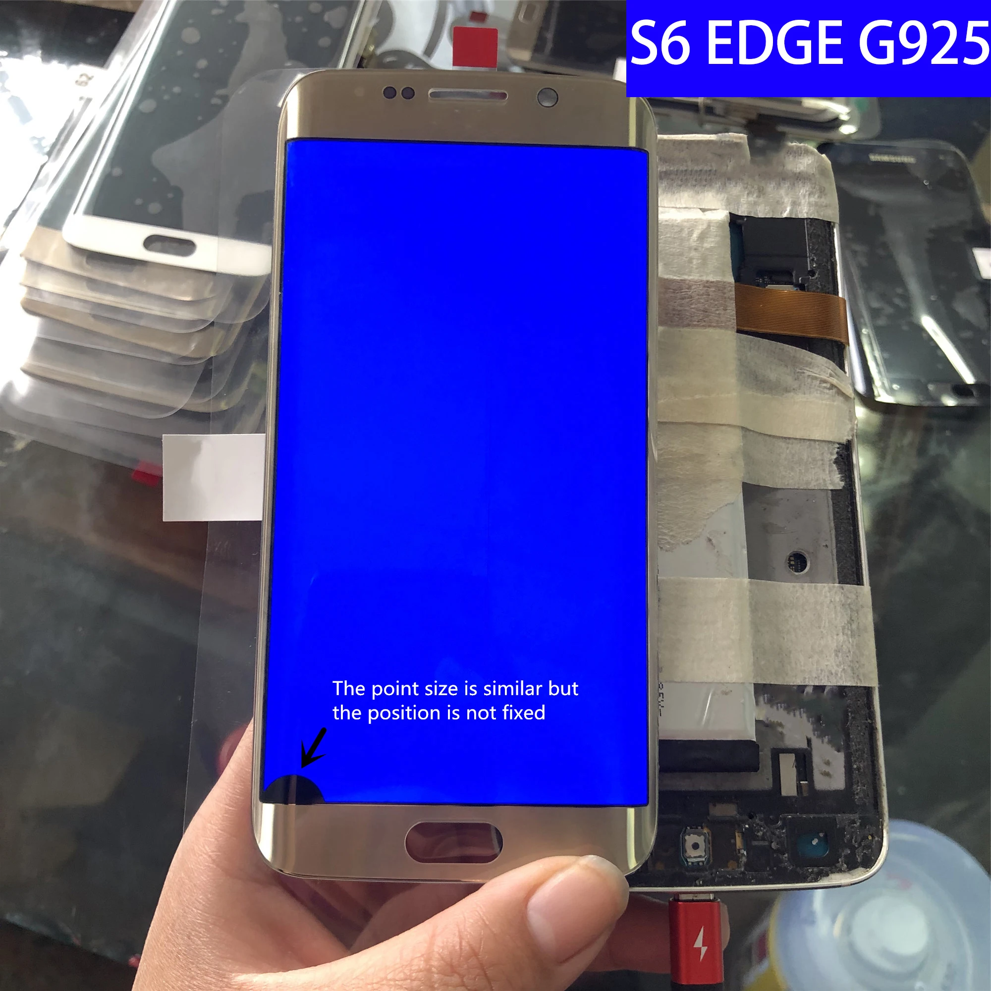 

Original AMOLED For Samsung Galaxy S6 edge G925F LCD With a Small point replacement Display+Touch Screenr Assembly Frame S6EDGE