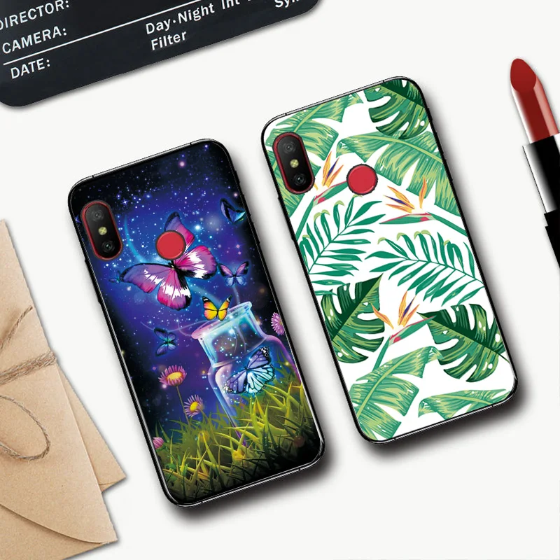 Красивый чехол для телефона с цветами для Xiaomi Redmi Note 5 6 7 Pro, чехол, черный ТПУ для Redmi Note 4X4, чехол для Redmi 6A 7A, задняя крышка