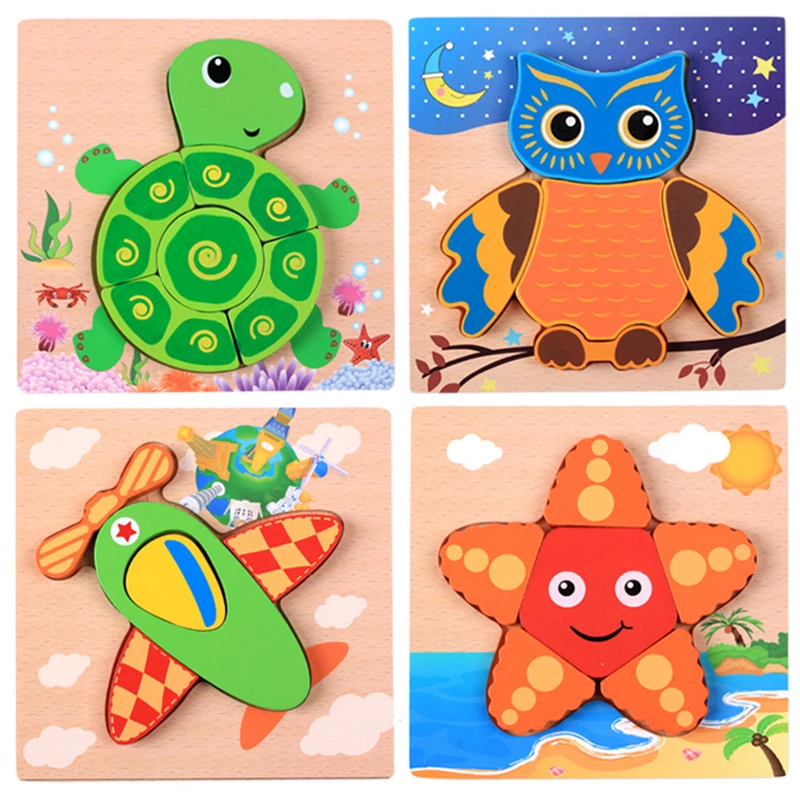 

Деревянная 3D-головоломка Монтессори, развивающие игрушки для детей раннего обучения