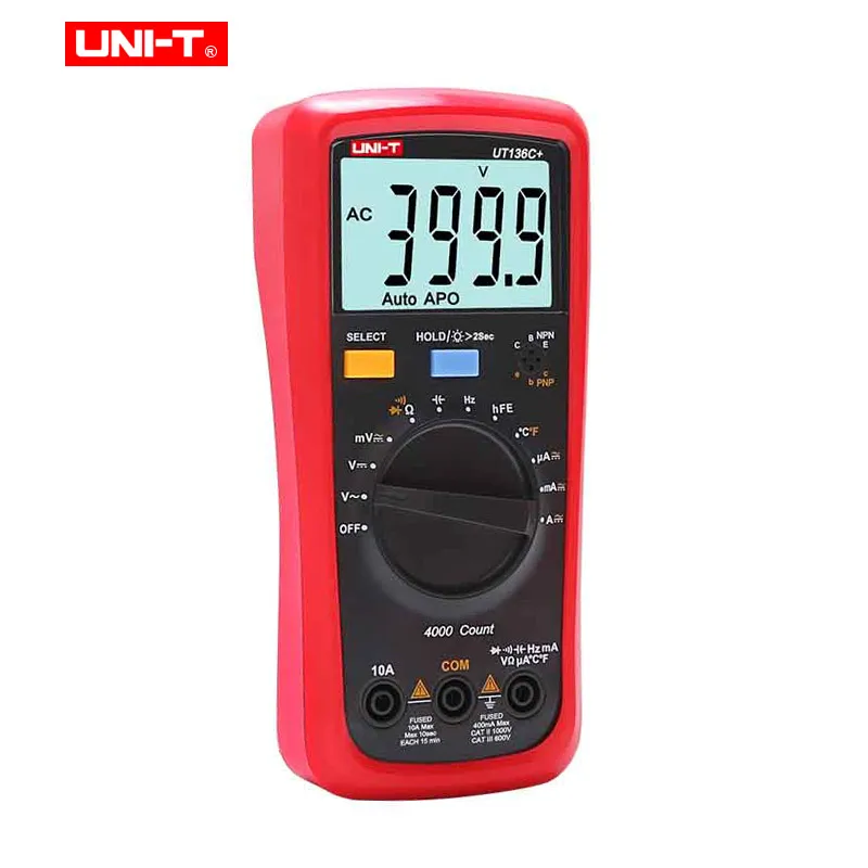 UNI T UT136C + Автоматический диапазон цифровой мультиметр AC/DC 1000V 10A multimetro 4 раза/сек