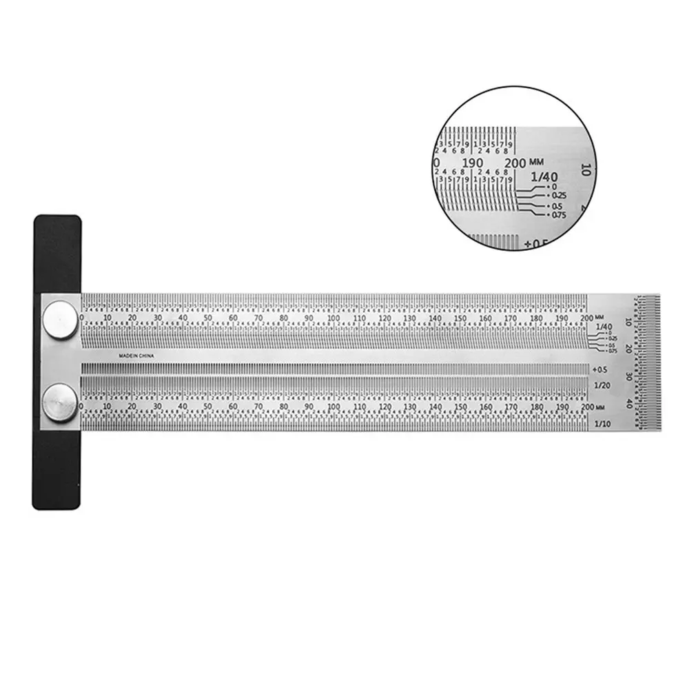 

T-образная линейка, точная маркировочная линейка, линейка для оформления фотографий, зеркальная линейка из нержавеющей стали, инструменты д...