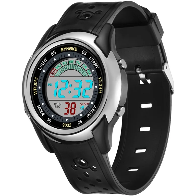 Часы наручные SYNOKE мужские спортивные водонепроницаемые светящиеся ультратонкие