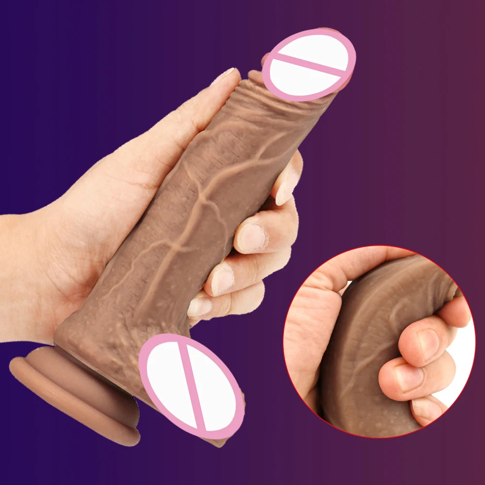 8 дюймов реалистичный фаллоимитатор из мягкой кожи интимные игрушки для женщин