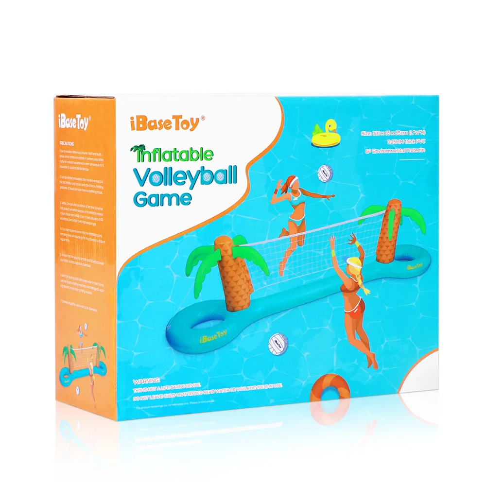 

IBASETOY 1PC PVC Inflatable Volleyball Game Set Floating Swimming Pool for Family Kids