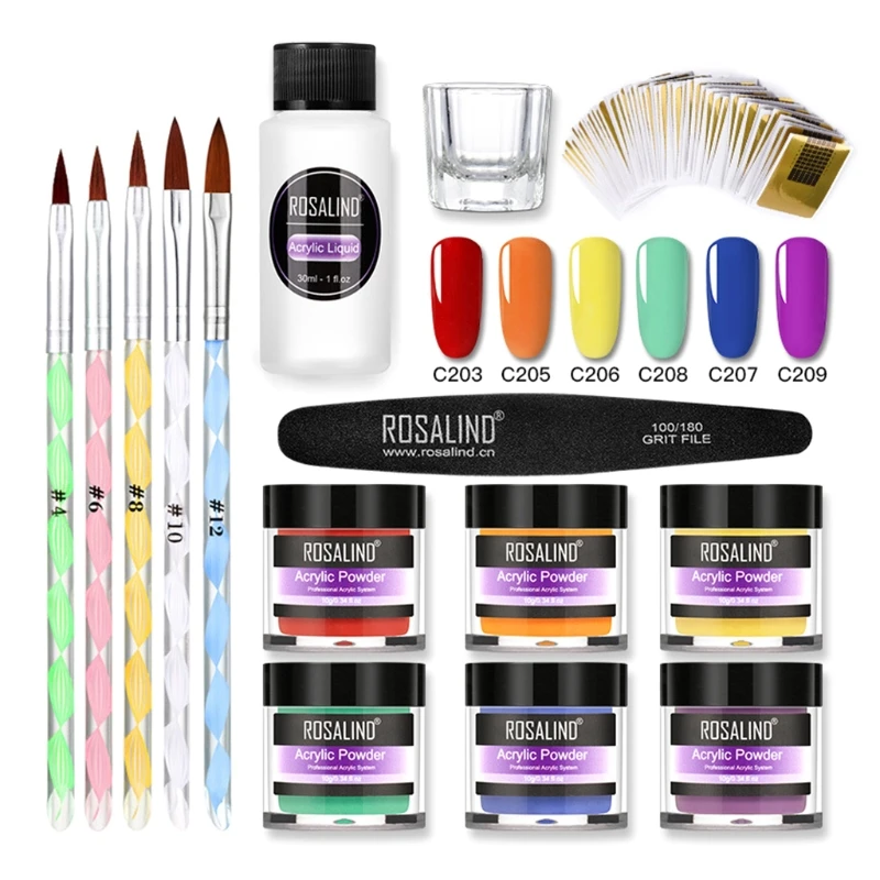 

1 Set Professional Acrylic Powder Liquid Set 3 Colors Nails Art Kit Decoration for Nail Extension Manicure Tool