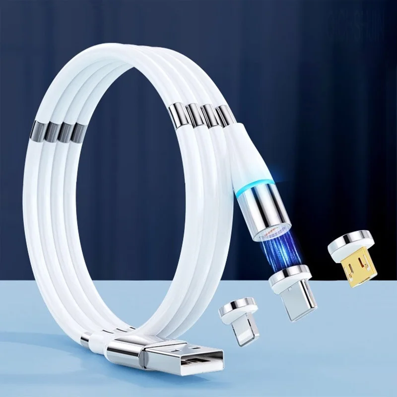 Magic Rope Magnetic Cable for iphone X Android Type C Micro USB Fast Charging Wire Automatically Retractable Data | Мобильные