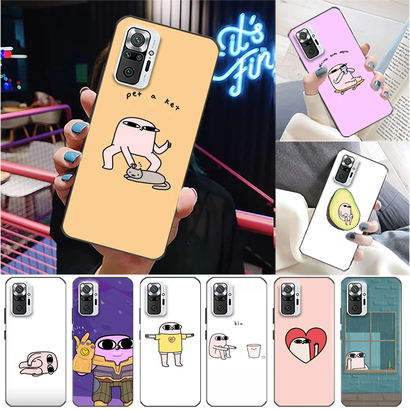 

Funny Lnfinite Cute Man Phone Case For Xiaomi Redmi Note 9 9T 9S Pro MAX 5G 10 10T 10S MAX Funny Little Pink Man Carcasa Cases