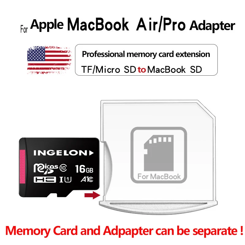 8 ГБ 16 32 TF microSD на SD адаптер ниндзя Невидимый диск для Macbook Air 13 &quotи MacBook Pro 15&quot Retina