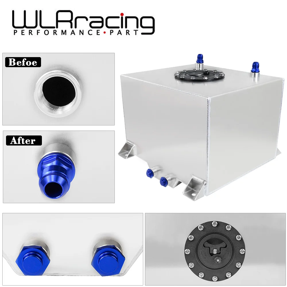 WLR RACING 30L алюминиевый топливный всплеск бак зеркальный полированный элемент пены