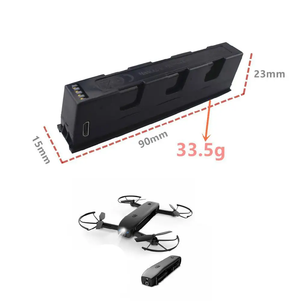 

3.7V 1000mah Lithium Battery For Original Hs161 Mini Drone Hd Aerial Photography Folding Drone Battery