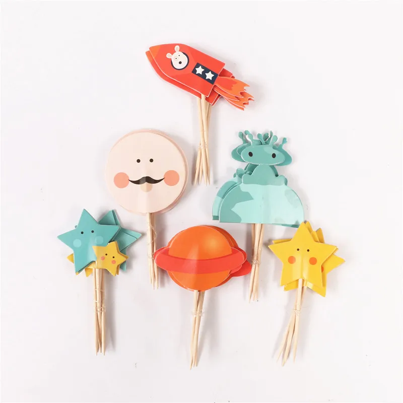 Ракета корабль собака космическая планета звезды робот-инопланетянин кекс