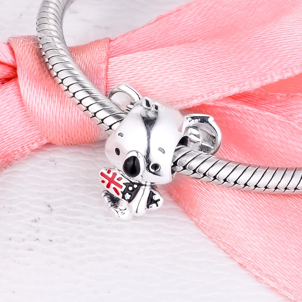 

Surfing Koala Charm for Women Bracelets new sale Sterling Silver 925 Jewelry 2020 Clear Summer pendant for Jewelry Making