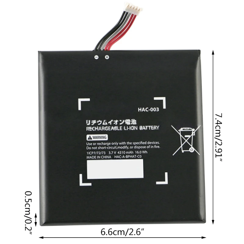

4310mAh HAC-003 Battery Replacement for NS Switch 2017 Game Console HAC-001 High Capacity (3.7V 16Wh 4310mAh)