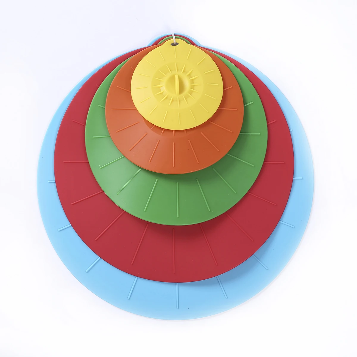 5PCS Silicone Food Covers Heat Resistant Microwave Lids for Stovetop Oven Fridge (Blue Red Green Orange Yellow) | Дом и сад