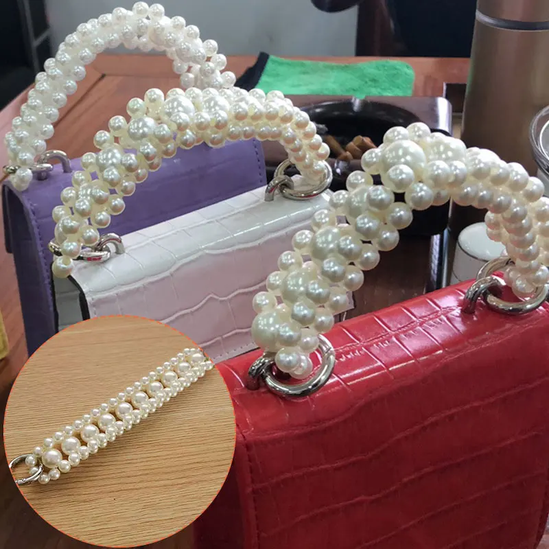 

Fashion High Grade Large Pearl Bag Decoration Luggage Accessories Chain White Mobile Phone Rope Handbag Hand Strap Belt 2021 New