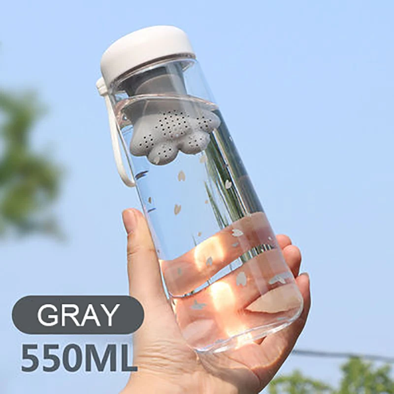 550 мл креативные милые кошачьи когти с чайным фильтром пластиковая чашка Kawaii Cherry