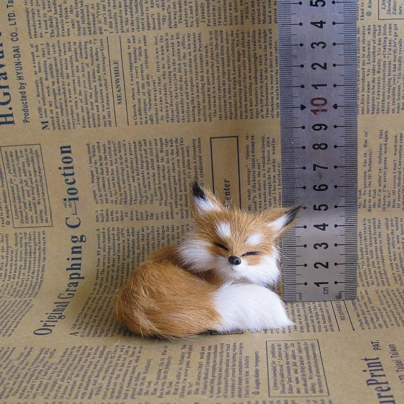 

425F Creative Gift for Kids&Adults Realistic Sleeping Fox Plush Made Trick Supplies