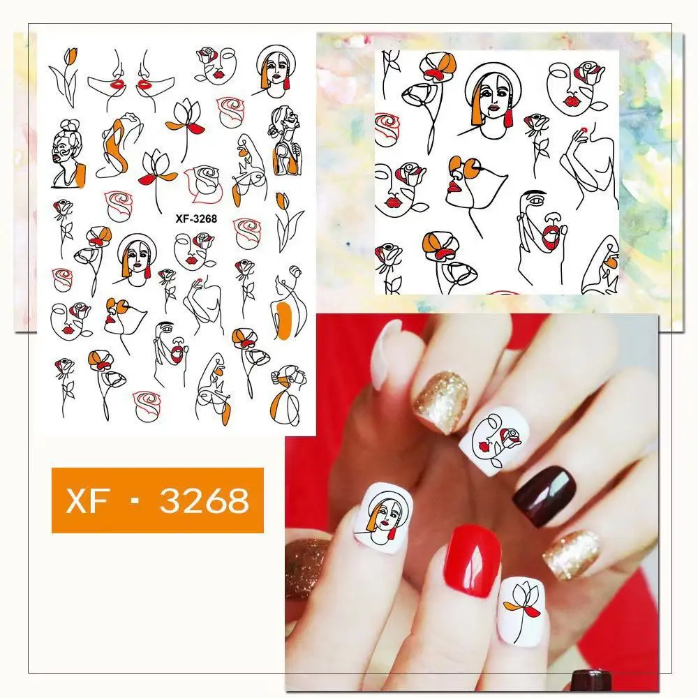 5 шт Differemt 3d Nail Art Стикеры ногтей Наклейка головные уборы маленькие размеры и