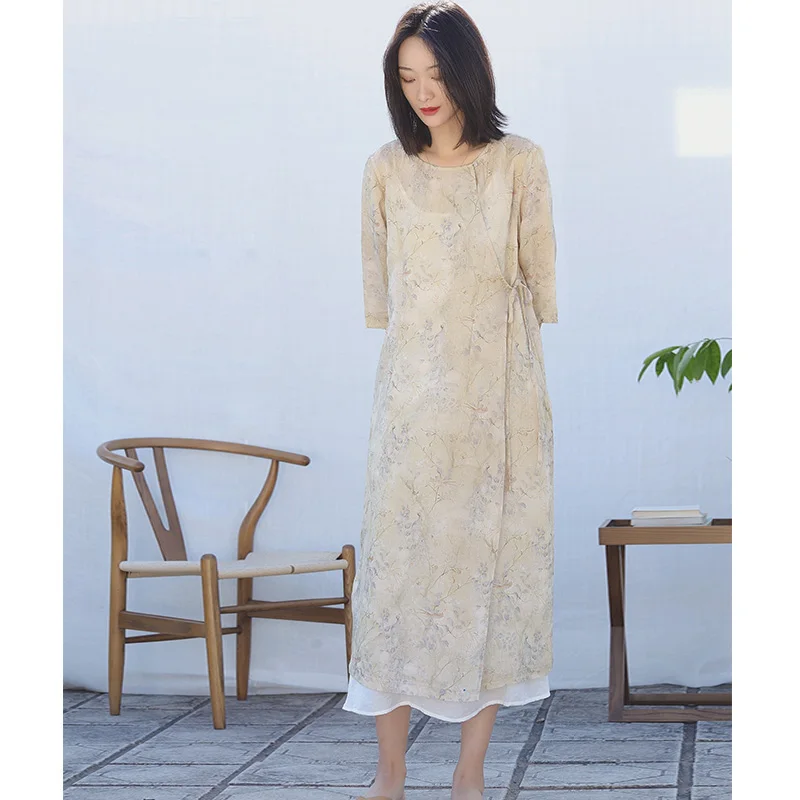 Женское платье в стиле ретро с круглым вырезом и рукавом 2020 | Женская одежда