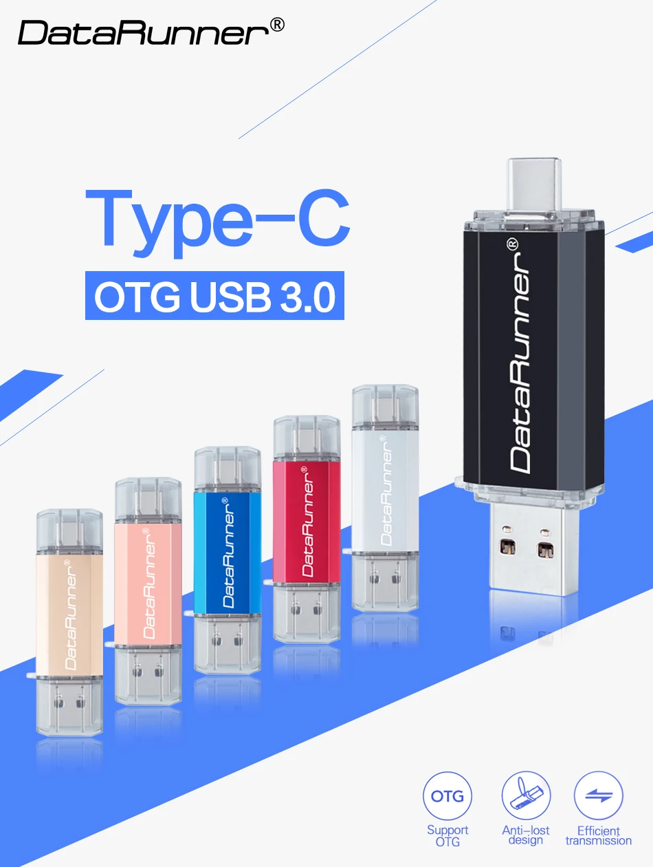 usb флеш-накопитель DataRunner 3,0 type C, 128 ГБ, OTG флеш-накопитель, 32 ГБ, 64 ГБ, 256 ГБ, флешка, 512 ГБ, USB флешка для мобильных устройств type-C/ПК