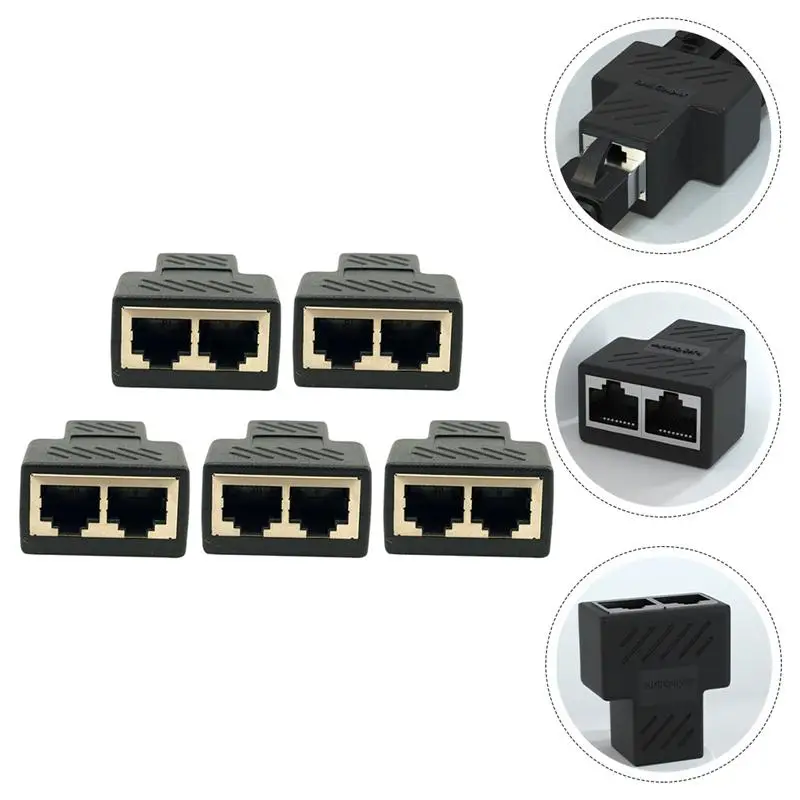 

5Pcs Safe Useful Splitter Adapters RJ45 Splitter Sockets RJ45 Splitter Connectors