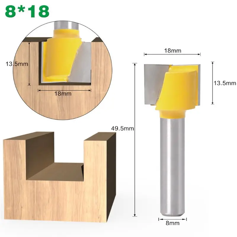 

D08D 8mm Shank Bottom Cleaning Router Bit Solid Carbide Engraving Milling Trimmer