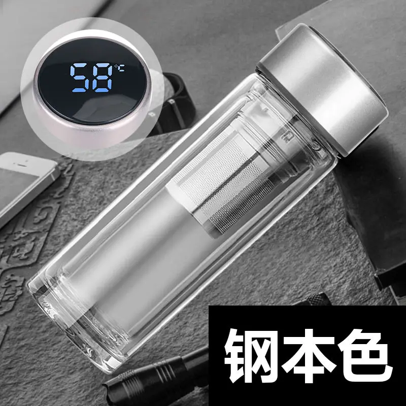 

Hot Water Bottle for Tea Infuser Bottle Insulation Glass Office Teacup Transparent Insulated Glass Bottles Tea Water Separation