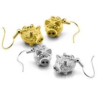 pig year chinese zodiac pig earrings accessories bohemia girl earrings lovely pig ornament drop earrings 925 jewelry