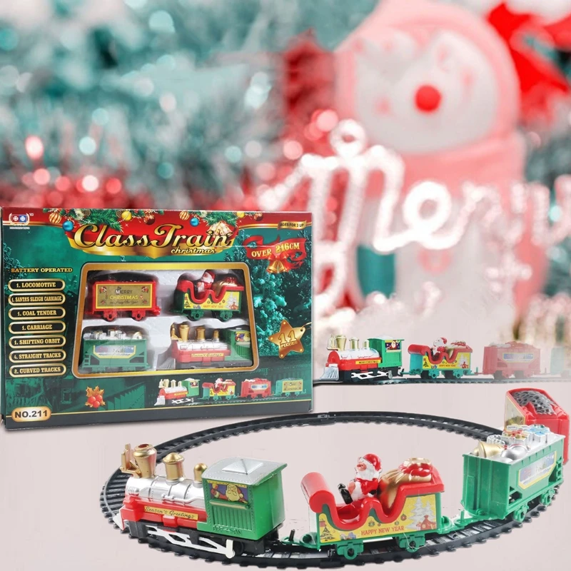 

Santa’s Express Delivery Christmas Train Set Easy Assembly Track Toy Kids Boys Girls Interactive Gift w/ Realistic Sound