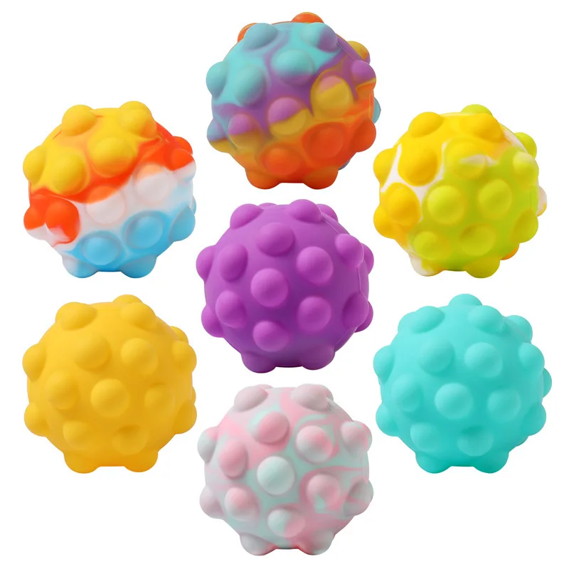 

7 Styles Decompression Ball Silicone Stress Relief Toy 3D Fidget Toys Ball Gameplay Anti Stress Kawaii Fidget SqueezeToys