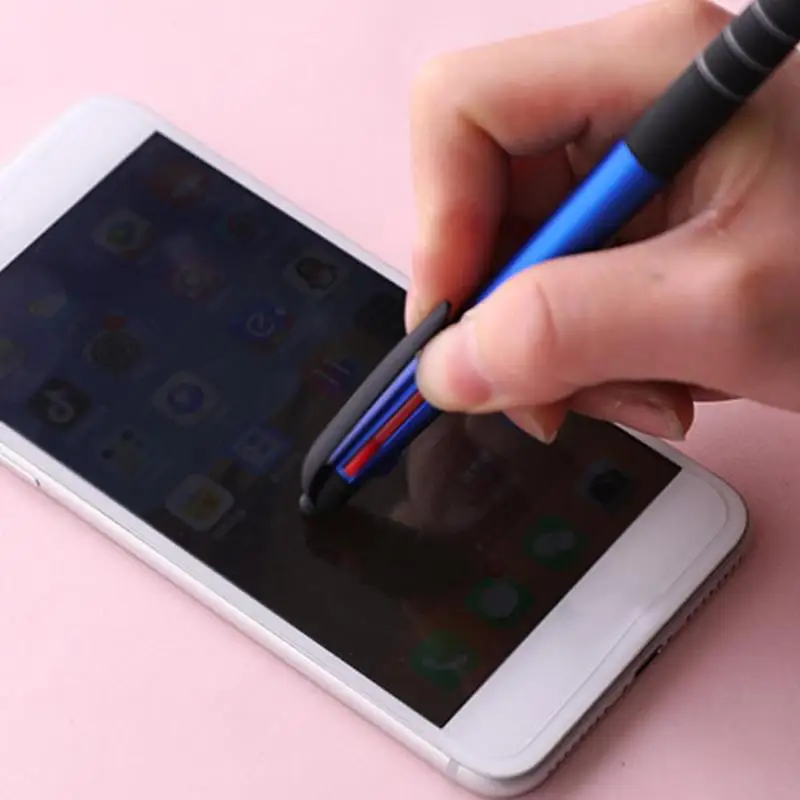 

1Pc Creative Three-color Screen Ballpoint Pen Paint Writing Gift Pen Process Gift Creative Press Canetas Smooth B1I4 Rubber E2E2