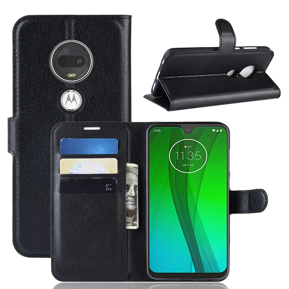 Чехол для Motorola Moto G7 Plus кошелек из искусственной кожи с держателем карт чехол G 7