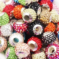 20pcslot new luxury rhinestone big hole beads for jewelry making bulk 5mm gold women bracelets girls craft diy charms pendants
