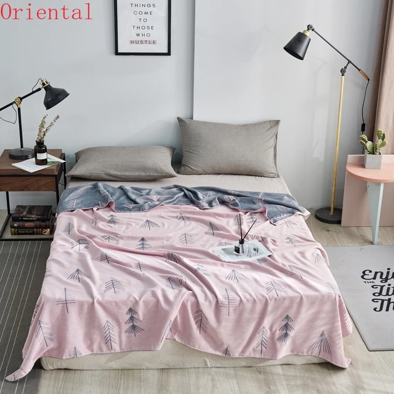 

Double Layer Cotton Skin-friendly Blanket Breathable Soft Summer Air-conditioning Quilt Home Adults Sofa Bed Cover Blanket