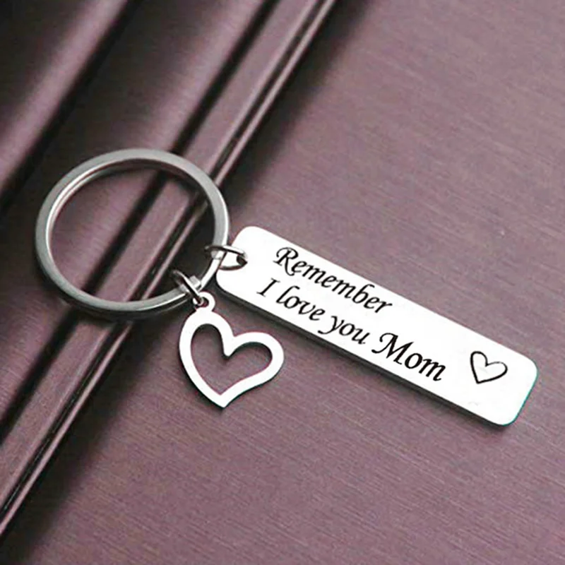 Remember I Love You Mom Dad Heart Trinket Keychain Rings Letter Pendant Key Chain For Mother's Father's Day Gift Jewelry | Украшения