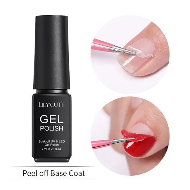 peel off LILYCUTE 7 мл Блестящий Гель-лак для ногтей цветной Блестящий долговечный впитывающий УФ гель для ногтей Гель-лак 8 цветов - Цвет: peel off